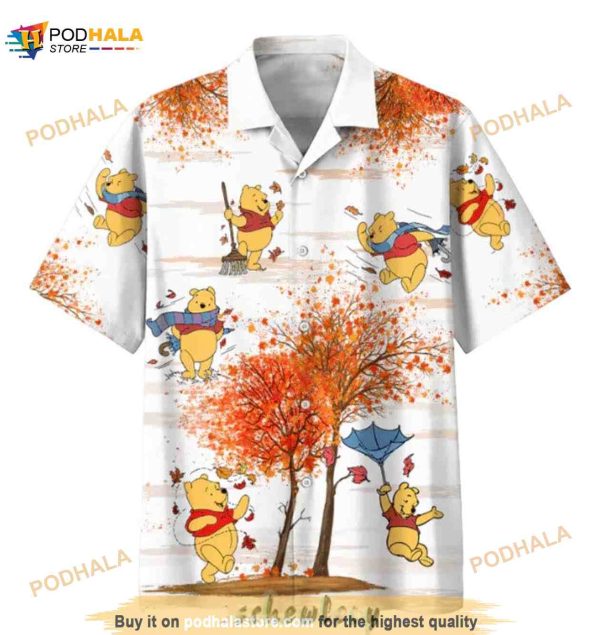 Funny Hawaiian Shirt For Men Bear The Pooh Autumn