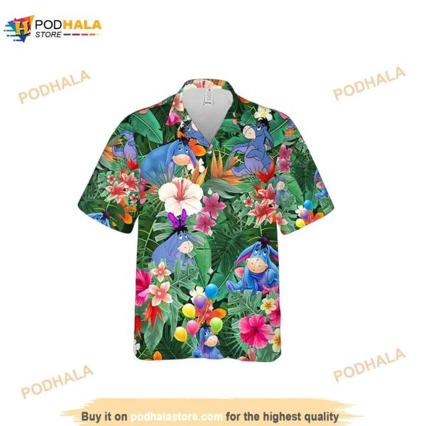 Funny Hawaiian Shirt For Men Eeyore Tropical Forest Bear The Pooh