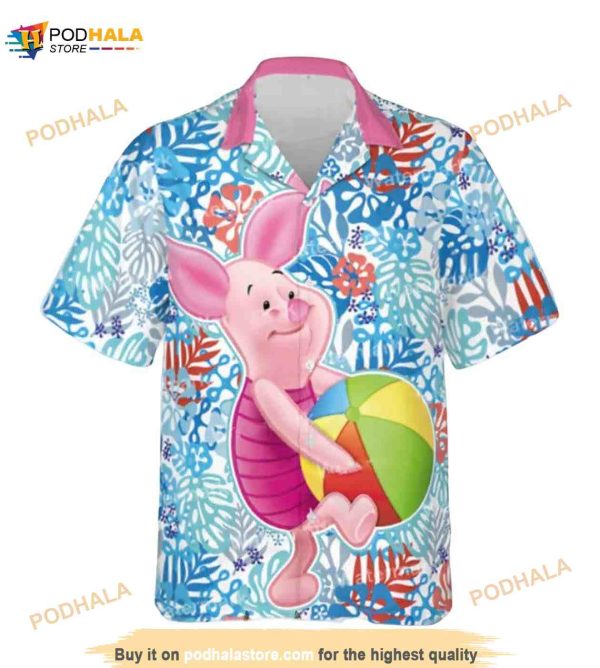 Funny Hawaiian Shirt For Men Funny Piglet Bear The Pooh Floral