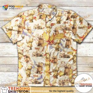 Funny Ted Bear Drinking Miller Lite Beer Funny Hawaiian Shirt