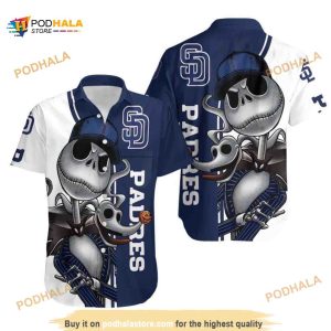 Jack Skellington And Zero San Diego Padres Hawaiian Shirt