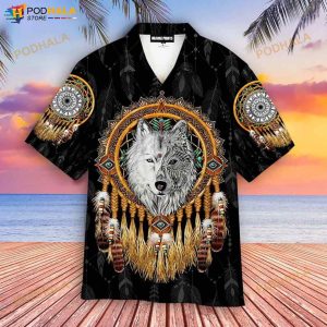 Mandala Dreamcatcher Native Wolf 3D Funny Hawaiian Shirt