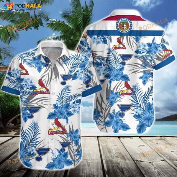 Missouri Sports Cardinals Blues 3D Funny Hawaiian Shirt