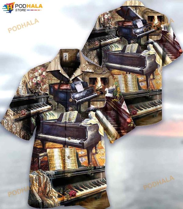Music Once A Pianist Always 3D Funny Hawaiian Shirt