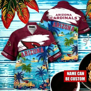 NFL Arizona Cardinals Logo Fans Love Custom Your Name Hawaiian Shirt Full Over Print