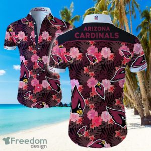 NFL Arizona Cardinals Logo Flower Hawaiian Summer Beach Shirt Full Print