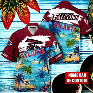 NFL Atlanta Falcons Logo Fans Love Custom Your Name Hawaiian Shirt Full Over Print