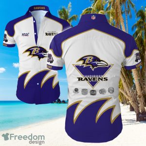 NFL Baltimore Ravens Big Logo Hawaiian Summer Beach Shirt Full Print