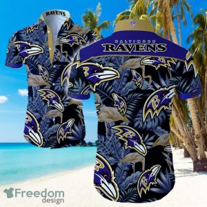 NFL Baltimore Ravens Logo Dark Shirt Hawaiian Summer Beach Shirt Full Print