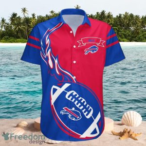 NFL Buffalo Bills Logo Design Flame Ball Red Blue Shirt Hawaii Shirt Flame Ball