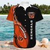 NFL Cincinnati Bengals Logo Design Fireball Black Shirt Hawaiian Shirt