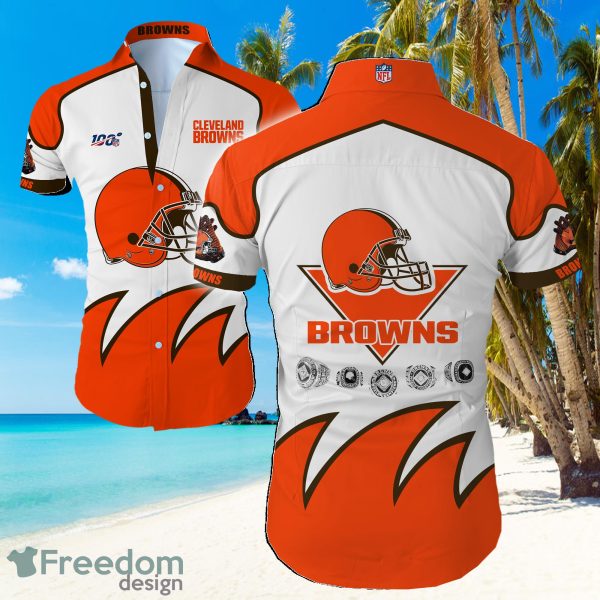 NFL Cleveland Browns Big LogoHawaiian Summer Beach Shirt Full Print