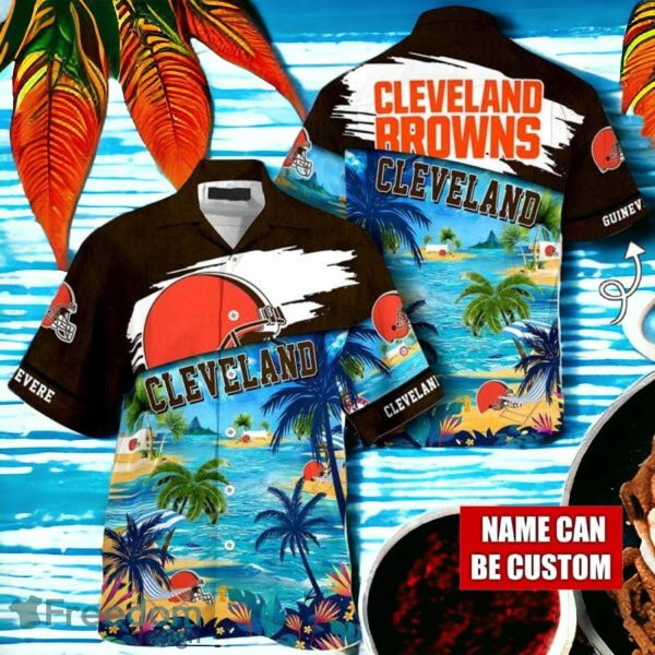 NFL Cleveland Browns Logo Fans Love Custom Your Name Hawaiian Shirt Full Over Print
