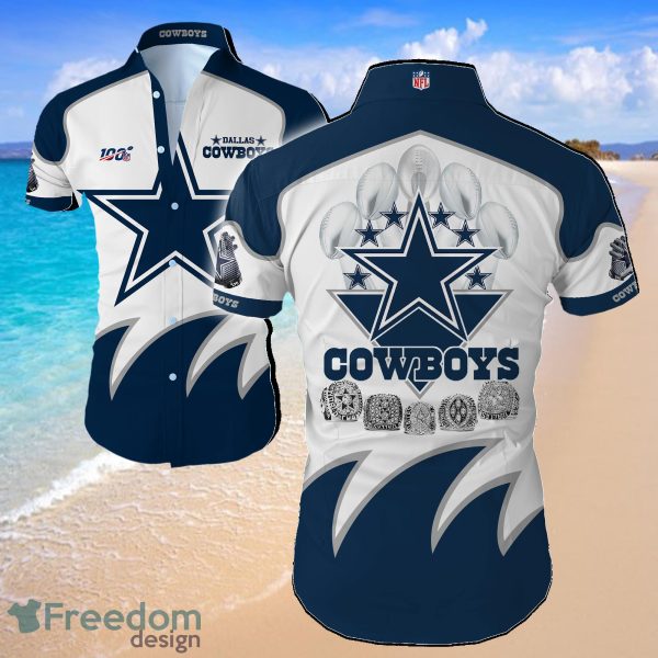 NFL Dallas Cowboys Big Logo Hawaiian Summer Beach Shirt Full Print