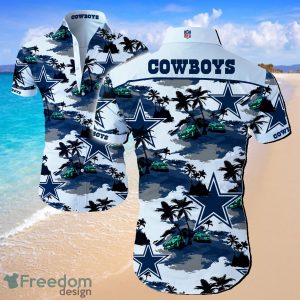 NFL Dallas Cowboys Hawaiian Logo White Shirt Summer Beach Shirt Full Print
