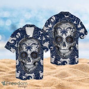 NFL Dallas Cowboys Logo Design Skull Tropical Halloween Shirt Hawaiian 3D Shirt