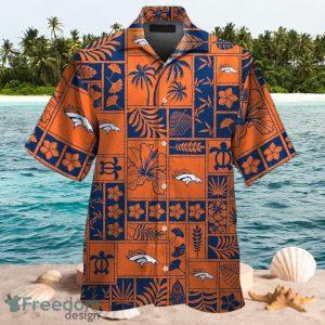 NFL Denver Broncos Logo Design Orange Tropical Shirt Hawaiian Shirt