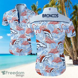 NFL Denver Broncos Logo Flamingo Hawaiian Summer Beach Shirt Full Print