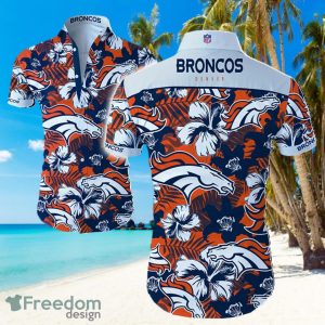 NFL Denver Broncos Logo Flower Hawaiian Summer Beach Shirt Full Print