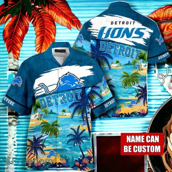 NFL Detroit Lions Logo Fans Love Custom Your Name Hawaiian Shirt Full Over Print