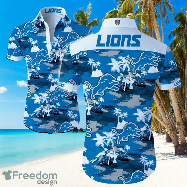 NFL Detroit Lions Logo Light Shirt Hawaiian Summer Beach Shirt Full Print