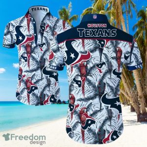 NFL Houston Texans Logo Parrot Hawaiian Summer Beach Shirt Full Print
