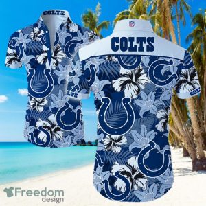 NFL Indianapolis Colts Logo Flower Hawaiian Summer Beach Shirt Full Print