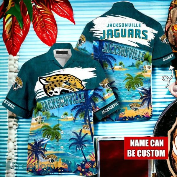 NFL Jacksonville Jaguars Logo Fans Love Custom Your Name Hawaiian Shirt Full Over Print