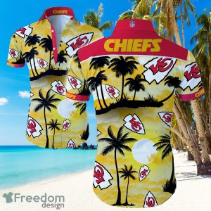 NFL Kansas City Chiefs Logo Coconut Tree Hawaiian Summer Beach Shirt Full Print