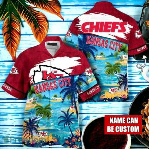NFL Kansas City Chiefs Logo Fans Love Custom Your Name Hawaiian Shirt Full Over Print