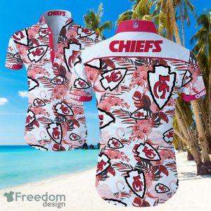 NFL Kansas City Chiefs Logo Pink Hawaiian Summer Beach Shirt Full Print