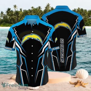 NFL Los Angeles Chargers Logo Design Black Blue Shirt Hawaiian Shirt
