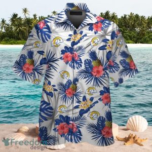 NFL Los Angeles Rams Logo Design Tropical White Shirt Hawaiian Shirt