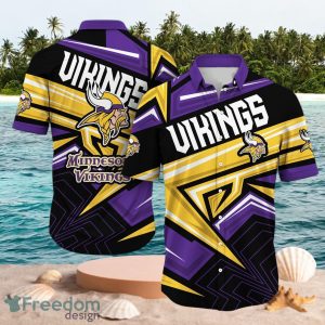 NFL Minnesota Vikings Logo Design Violet Shirt Hawaiian Shirt