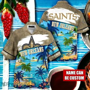 NFL New Orleans Saints Logo Fans Love Custom Your Name Hawaiian Shirt Full Over Print