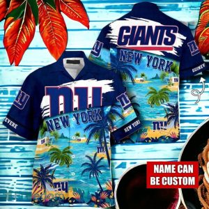 NFL New York Giants Logo Fans Love Custom Your Name Hawaiian Shirt Full Over Print
