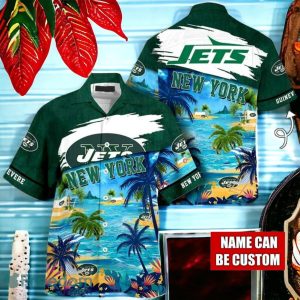 NFL New York Jets Logo Fans Love Custom Your Name Hawaiian Shirt Full Over Print