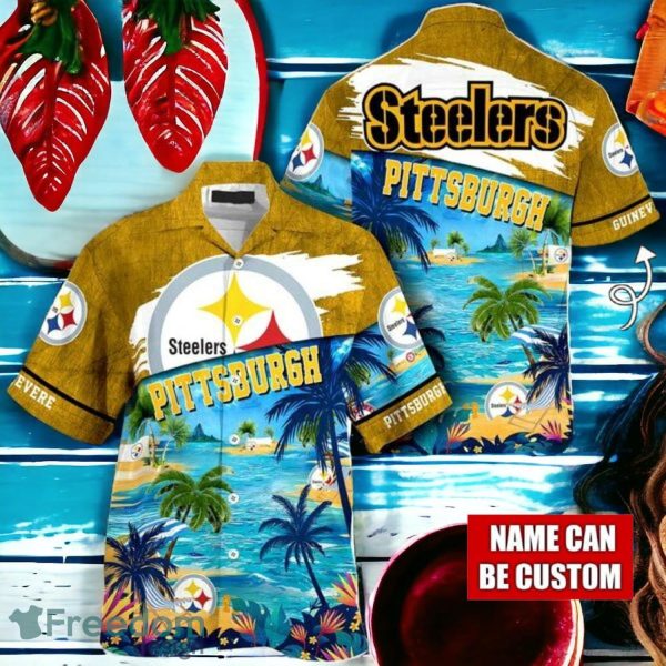 NFL Pittsburgh Steelers Logo Fans Love Custom Your Name Hawaiian Shirt Full Over Print