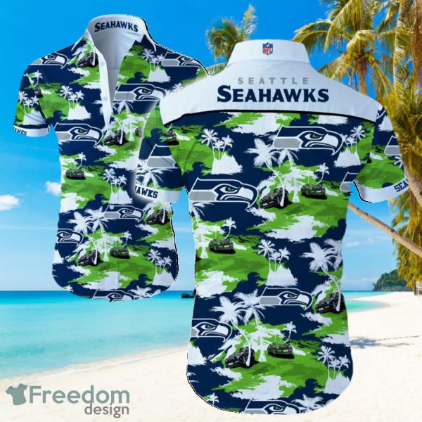 NFL Seattle Seahawks Logo Hawaiian Summer Beach Shirt Full Print