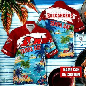 NFL Tampa Bay Buccaneers Logo Fans Love Custom Your Name Hawaiian Shirt Full Over Print