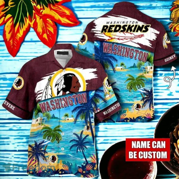 NFL Washington Redskins Logo Fans Love Custom Your Name Hawaiian Shirt Full Over Print