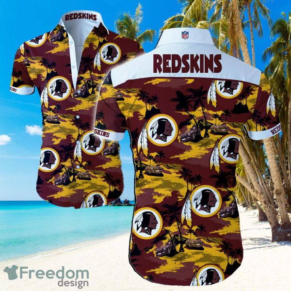 NFL Washington Redskins Logo Hawaiian Summer Beach Shirt Full Print