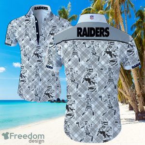 NFl Las Vegas Raiders Logo Grey Shirt Hawaiian Summer Beach Shirt Full Print