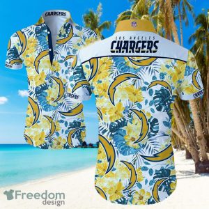 NFl Los Angeles Chargers Logo Light Shirt Hawaiian Summer Beach Shirt Full Print