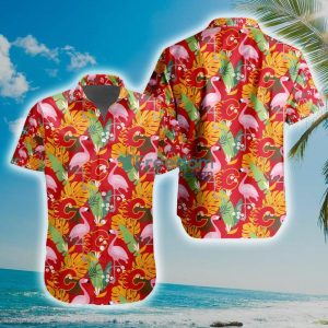 NHL Calgary Flames Flamingo Flowers Hawaiian Shirt