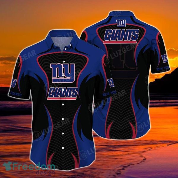 New York Giants NFL Hawaii Beach Shirt Summer Short Sleeve Button Down Hawaiian Shirt