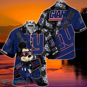 New York Giants NFL Hawaiian Shirt Mickey Print Floral Pattern This Summer For Sports Fans