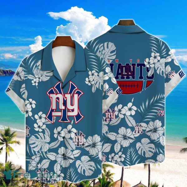 New York Giants NFL Hibiscus 2023 AOP Hawaiian Shirt For Men Women