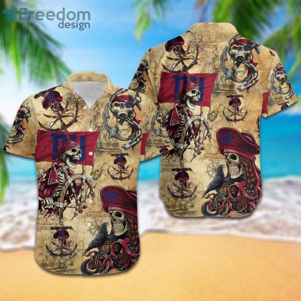 New York Giants Pirates Fans Pirates Skull Hawaiian Shirt