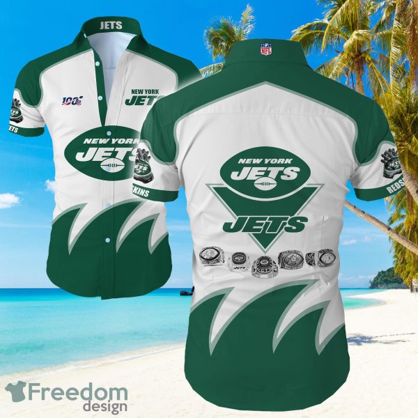 New York Jets Big Logo Hawaiian Summer Beach Shirt Full Print